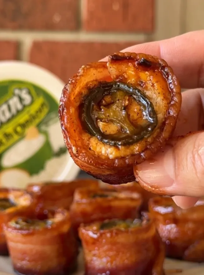 Bacon-Wrapped Sausage Jalapeño Poppers (Smoked & Glazed)