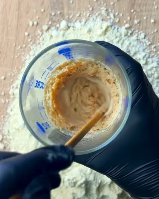 The yeast mixture turned foamy and active after resting