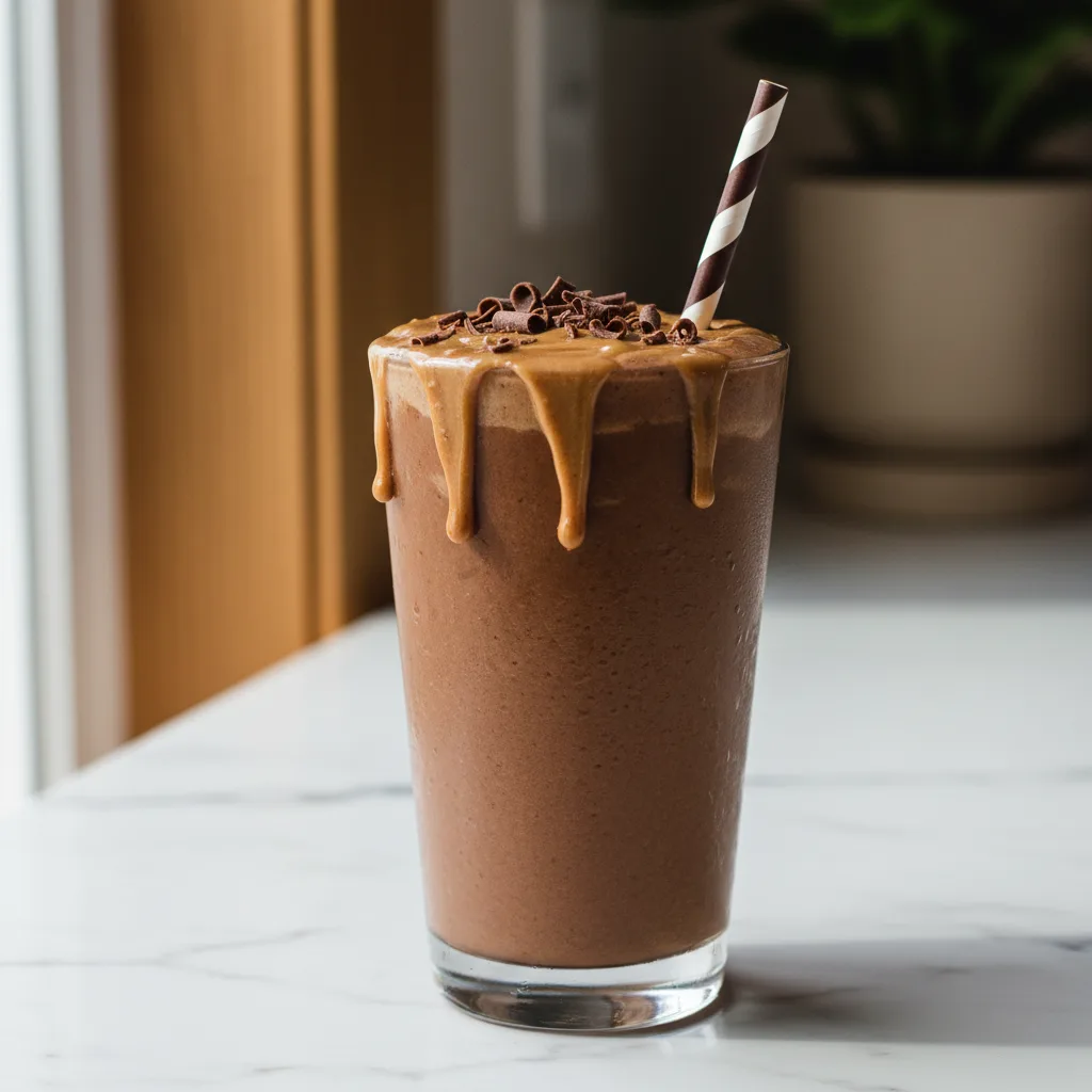 Chocolate Peanut Butter Smoothie (Dairy-Free)