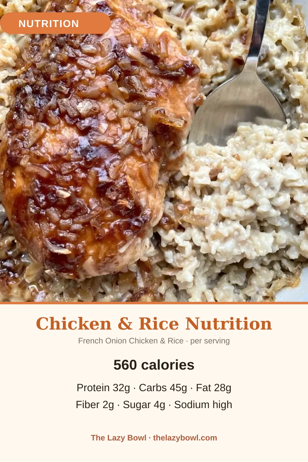 French onion chicken and rice nutrition facts per serving