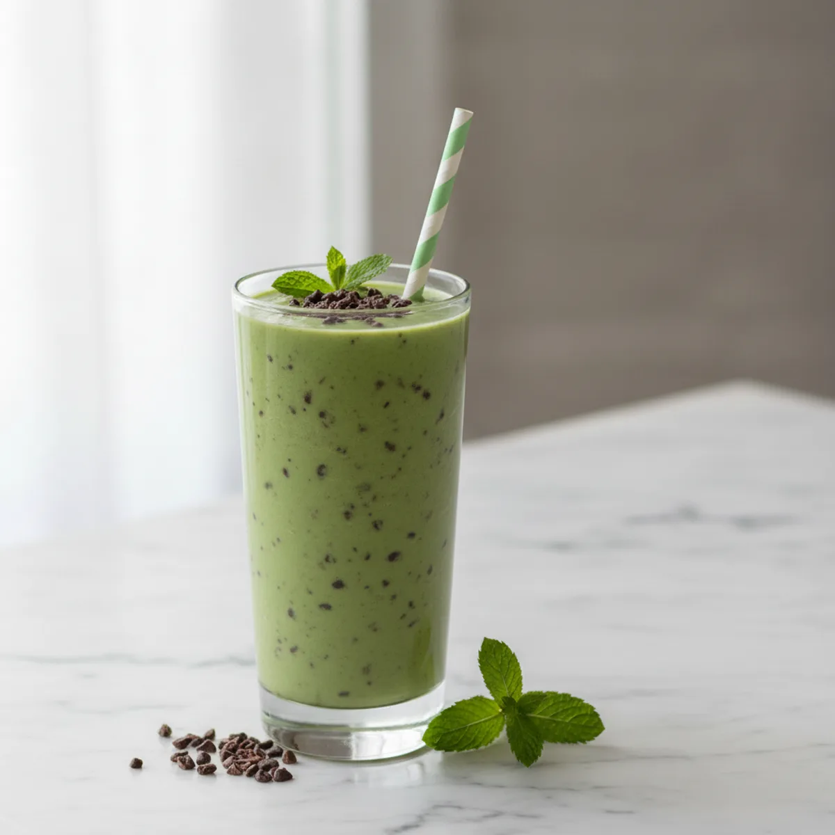 Mint Chocolate Chip Smoothie (Sugar-Free)